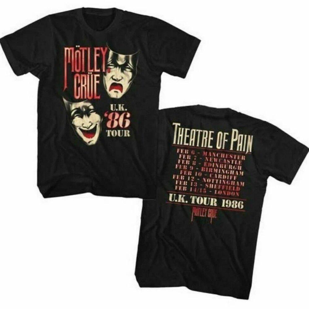 Motley Crue T-Shirt - Theatre Of Pain Uk Tour 1986 2 Sided